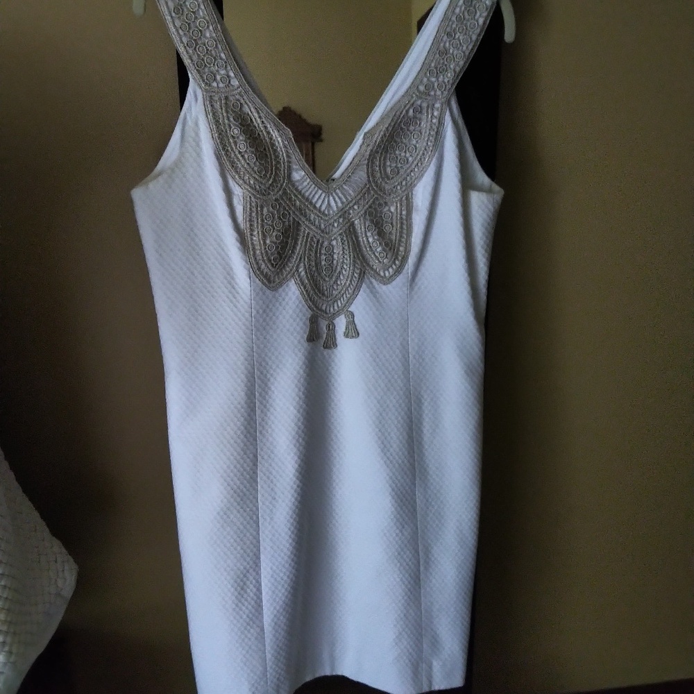 White and Gold Lily Pulitzer Dress  Size 6